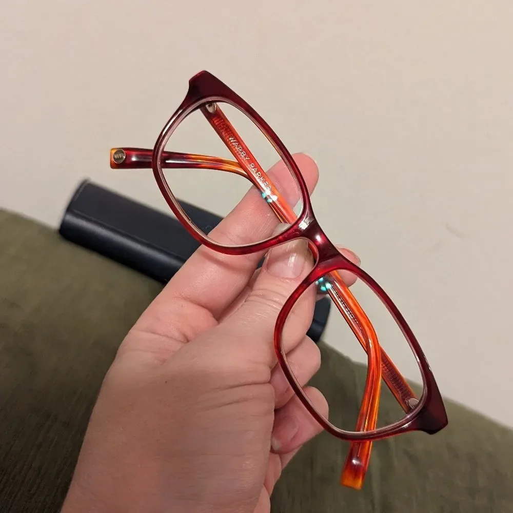 Warby Parker Marshall Eyeglasses Red Frame Preppy Office